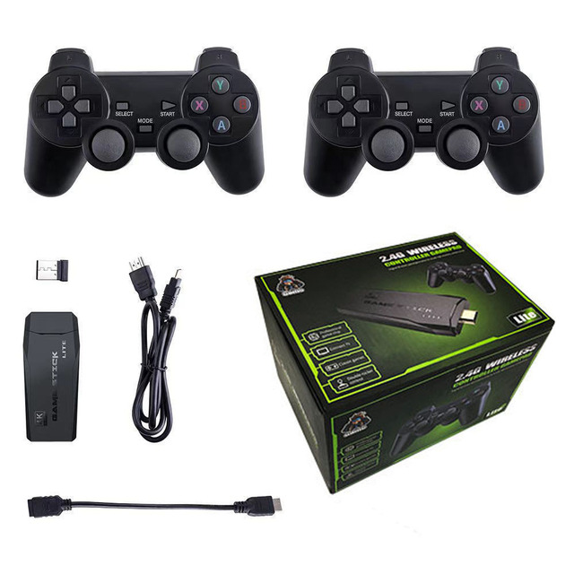 M8 TV Game Stick Lite 4K 64G/128G Retro Video Game Console 15000+ Games Wireless 2 Controllers Gift for Kids Supports FC GB GBC