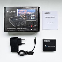 Amplificateur métallique Highfly 1080P 3D 4Kx2K pour répartiteur 1x2 (1 entrée, 2 sorties) adaptateur audio-vidéo 1.4 pour HDTV, TV, DVD, moniteur