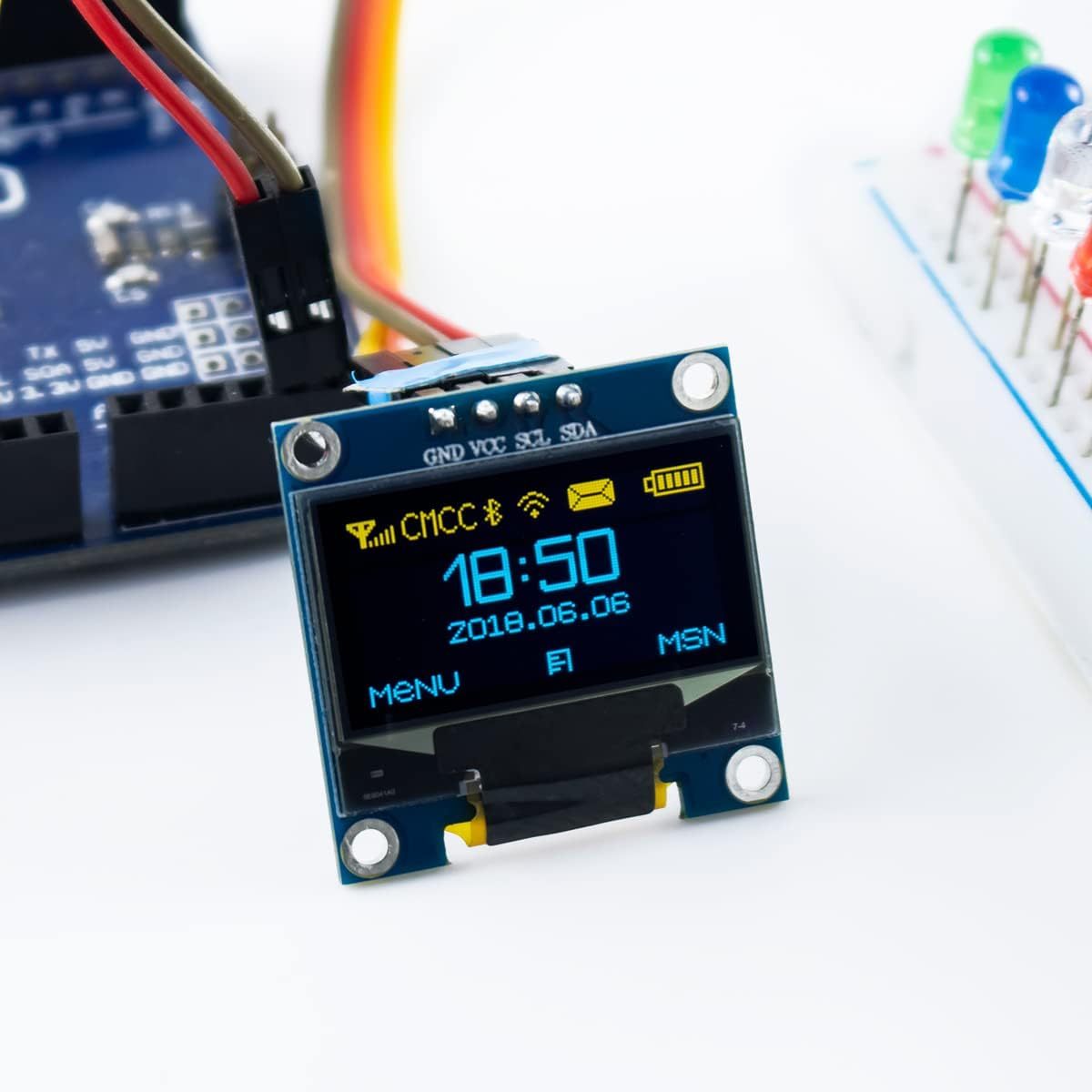 0,96 Zoll OLED Display Modul – IIC 128x64 Für Arduino, ESP32 & ESP8266 (weiß)