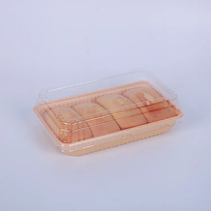 Vente chaude Recyclé PET Couverture Transparente Pain Gâteau Plateau avec Couvercle Récipient Alimentaire En Plastique Jetable pour L'utilisation de la Vaisselle - Product Image 5