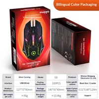 Souris filaire USB YINDIAO G6 avec éclairage RGB respirant, ergonomique, plug-and-play, pour ordinateur de bureau et ordinateur portable