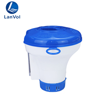 Distributeur de produits chimiques flottant LanVol avec thermomètre et débit réglable, flotteur pour comprimés de chlore pour piscine, spa et bain à remous