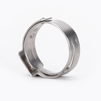 Collier de serrage pour tuyau en acier inoxydable W4, à oreille unique, sans palier, à sertissage, avec étanchéité sans couture à 360 degrés