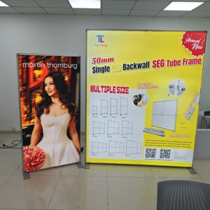 32 Inch Round SEG Aluminum Light Box Wall Mounted Silver Color - Product Image 3