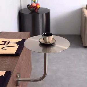 Mesa de Pared para Cafetería o Bistro, Mesa Redonda de Pared, Ahorra Espacio, Acero Inoxidable, Mesa Redonda Pequeña, Mesa Auxiliar de Café - Product Image 1