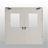 Porte coupe-feu en acier et verre à simple battant, certifiée norme moderne, résistance au feu de 30/60/90 minutes, vente chaude, pour hôtel et appartement