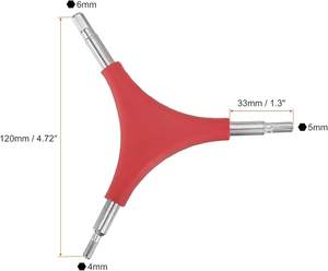 Clé hexagonale à 3 voies en forme de Y pour vélo, kit de clés hexagonales internes 4/5/6 mm, aluminium léger, multi-usage, portable, pour vélo, scooter - Product Image 2
