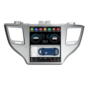 Radio Mobil PX6 9.7 Inci Android 9 dengan BT WIFI, Pemutar Multimedia Unit Kepala untuk Hyundai IX35 TUCSON 2016 2017 2018 Navigasi GPS