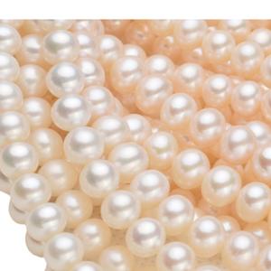 ขายส่งสร้อยคอมุกน้ำจืดขนาด 6-7 มม. แบบสั้น แนวนอน แสงเงาสวยงาม มีตำหนิเล็กน้อย มุกหลวมจากจูจี้ - Product Image 5