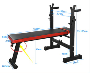 ONESTARSPORTS Nouveau plateau de musculation 100kg Multi Station <span class=keywords><strong>Gym</strong></span> à domicile Cadre robuste avec banc d'exercice pour haltères - Product Image 6