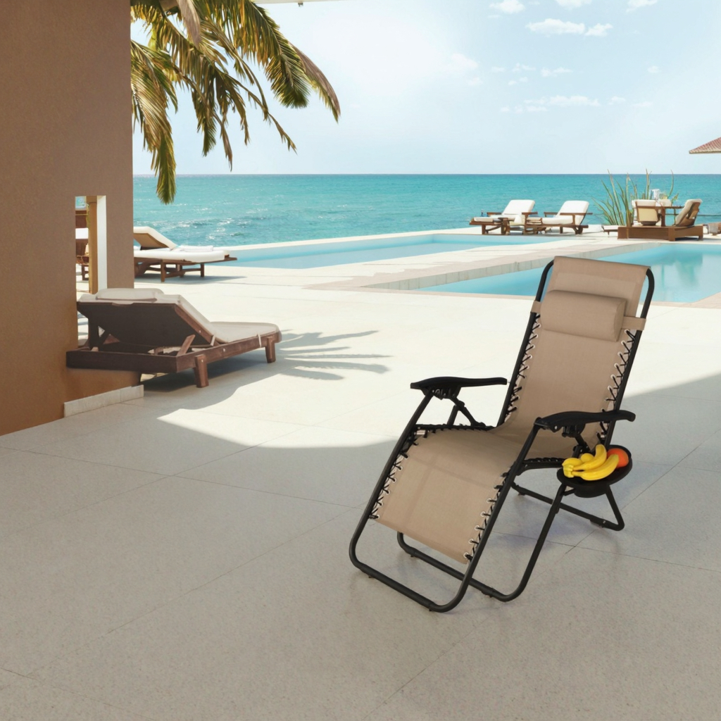 Beige Anti Gravity Beach Chair Neo Beige Folding Portable Zero