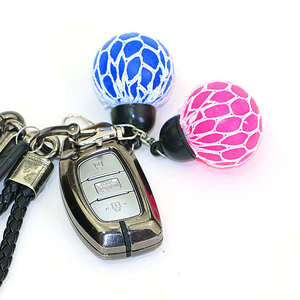 Mesh Grape Glitter Squishy <b>Squeeze</b> <b>Ball</b> Fidget Toy Key Ring TPR Children Sensory Play - Product Image 2
