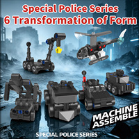 Ensemble de construction 538 pièces : Équipe de police spéciale, hélicoptère, véhicule de sauvetage, voiture de police – Jouets de puzzle pour enfants