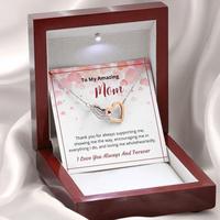 UIONEN Collier Pendentif Classique Personnalisé en Cuivre Coulé à Double Anneau Creux avec Boîte Cadeau et Carte Message - Cadeau Fête des Mères pour Elle