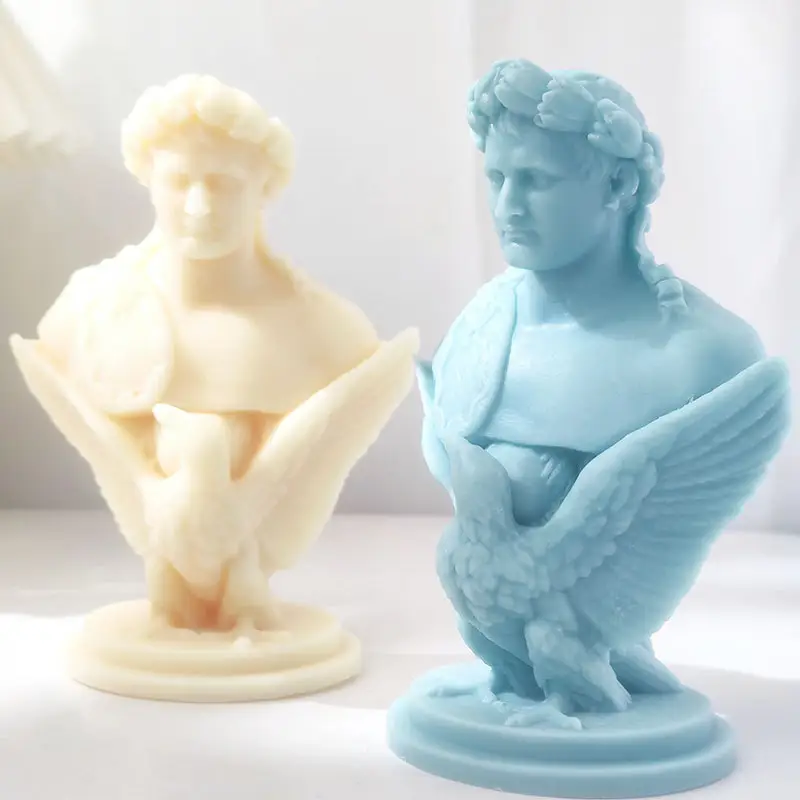 Molde de escultura tridimensional de resina de amor de Napoleón, adornos de yeso decorativos, estatua de Napoleón, molde de vela de aromaterapia