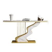Console décorative murale électrique en ardoise personnalisée avec plateau en marbre pour entrée/hall/salon – Luxe