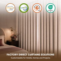 Gorden Chenille Blackout Rose Jacquard Anti Air Anti Bakteri Pelindung UV Ukuran Khusus untuk Hotel Villa