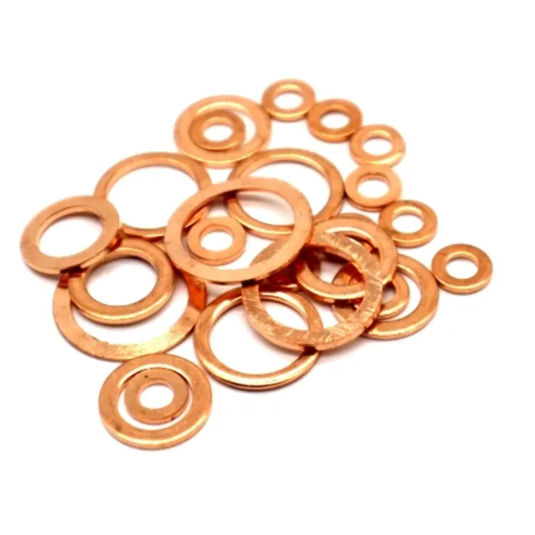 SYD-1150 Red Copper O- Ring Washer Gasket Metal Flat Stamping Gasket For Seal