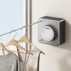 Retractable Clothesline <b>Wall</b> Mounted Steel <b>Wire</b> Rope Drying Line For Bathroom Balcony Indoor Use - Product Image 1