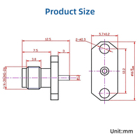 Conector RF Roscado de Montaje en Brida, Receptáculo de Panel de 50 Ohmios Chapado en Oro para Dispositivos Inalámbricos, Compatible con OEM y Personalizable