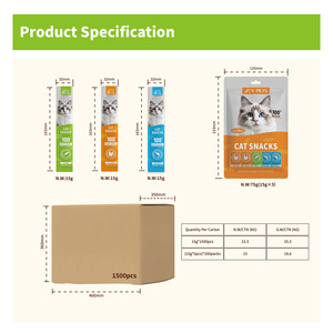 Vente d'usine de friandises pour animaux de compagnie : Bâtonnets de nourriture humide pour chats de 15 g, riches en protéines, sans céréales, saveur bœuf et poulet avec goût de légumes - Product Image 5