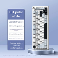 Clavier mécanique personnalisé K81 tri-mode, touches imprimées latéralement, sans fil et filaire, idéal pour le travail de bureau et les jeux e-sport