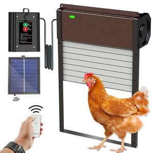 AromaNano Ouvre-porte de <span class=keywords><strong>poulailler</strong></span> en acier inoxydable à énergie solaire avec contrôle par application, minuterie et capteur de lumière, <span class=keywords><strong>fermeture</strong></span> par bouton - Product Image 1