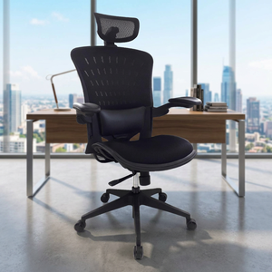 Modern Executive Ergonomic Mesh Office <b>Chair</b> with Adjustable Armrest and Built-In Headrest Swivel for Home Office - Product Image 1