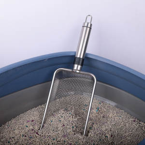 Paletta per lettiera per gatti in acciaio inossidabile con fori fini, filtro a fori piccoli per sabbia minerale e bentonite, grande paletta metallica per escrementi, per il commercio transfrontaliero dalla Cina - Product Image 3