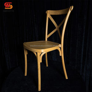 เก้าอี้จัดงานแต่งงานกลางแจ้งแบบเรียบเก้าอี้เรซินสีทองเก้าอี้งานไม้รูปทรงตัว X - Product Image 6