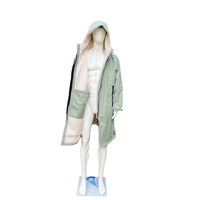 Poncho de surf imperméable et écologique personnalisé pour adulte, avec capuche, coupe-vent, séchage rapide, robe de bain, robe de change, fermeture éclair