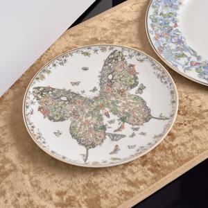Juego de platos de cena de porcelana china de hueso hecho a mano más vendido Patrón de mariposa azul Diseño oriental de lujo elegante para bodas - Product Image 3