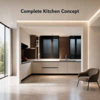 Meuble de cuisine moderne sur mesure en chêne massif blanc, résistant à l'eau, écologique, avec rangement multifonctionnel pour hôtels et restaurants