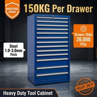 Armoire à outils industrielle robuste Rockshell, capacité 150 kg, 13 tiroirs, organisateur de rangement en acier, OEM OBM, garage, atelier, garantie 3 ans