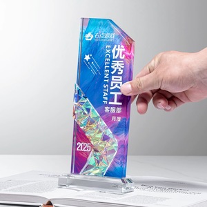 Trophée en <span class=keywords><strong>cristal</strong></span> personnalisable pour récompenses et honneurs, plaque en <span class=keywords><strong>verre</strong></span> <span class=keywords><strong>cristal</strong></span> arc-en-ciel - Product Image 4