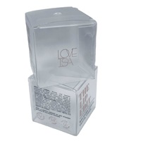 Cajas de Embalaje Cuadradas Plegables Personalizadas de Plástico PET con Fondo de Cierre Automático e Impresión Transparente para Perfumes, Lápices Labiales, Cremas para Ojos y Frascos Pequeños