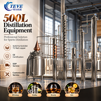Colonne de fractionnement à grande capacité 500L en cuivre, condenseur SUS304, chaudière de distillation continue personnalisée CE, vente en gros