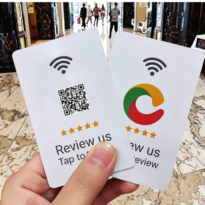 Carte intelligente NFC personnalisée en PVC, étanche, 13,56 MHz, RFID programmable, pour avis numériques d'entreprise, menu, réseaux sociaux, code QR - Product Image 6