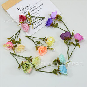 Bouquet de roses artificielles Happy Rose 10cm-30cm, fleurs en soie, décoration de mariage, décoration de la maison, accessoire de photographie - Product Image 3
