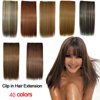 Extensions capillaires synthétiques sans couture à 5 clips, résistantes à la chaleur, avec mèches ombrées, pour usage professionnel (OEM) et mariages