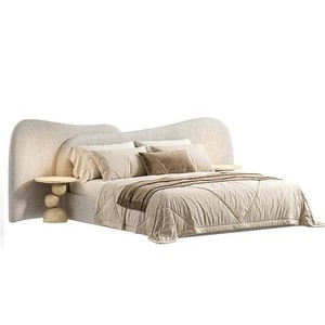 Set Camera da <span class=keywords><strong>Letto</strong></span> Moderno <span class=keywords><strong>per</strong></span> Villa, <span class=keywords><strong>Letto</strong></span> Imbottito in Tessuto con Struttura in Legno, Resistente, Misure King e Queen, Morbido come un Nuvolo - Product Image 3