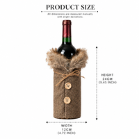 Housse de bouteille de vin à motif écossais pour Noël, sac cadeau pour bouteille de vin, décoration de table de fêtes, tablier de bouteille de vin personnalisé avec logo, vente en gros