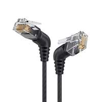 Kabel Ethernet OEM 360 Rotating Elbow Cat8 40Gbps 2000MHz RJ45 Sudut Kanan dengan Tembaga Bebas Oksigen PVC untuk Laptop