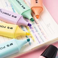 M & G Set Pena Highlighter 6 Warna, Spidol Highlighter Beraroma Kuning Biru Hijau Ungu Oranye Merah Muda