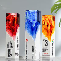 Nouveaux prix personnalisés de plaque de trophée Rectangle en cristal de résine bleu orange rouge