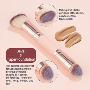 Explosive Double-Head Synthetic Hair Foundation & Concealer 5-teiliges tragbares Make-up-Pinsel-Set mit Angular <span class=keywords><strong>Blush</strong></span> - Product Image 4