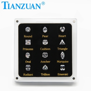 Caja de Herramientas de exhibición de piedras preciosas sueltas, 12 formas de zirconia cúbica, juego Maestro de pruebas de diamante, piedra cz - Product Image 1