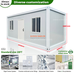 <span class=keywords><strong>Maison</strong></span> conteneur préfabriquée modulaire 20 pieds, extensible, à structure en acier, maisonnette portable, pliable, compacte, avec étagères et salle de bain - Product Image 2