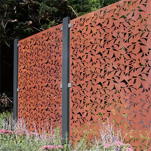 Customized Outdoor Art Deco Weathering Corten Steel Metal Garden Rusted <b>Decorative</b> <b>Screen</b> - Product Image 3
