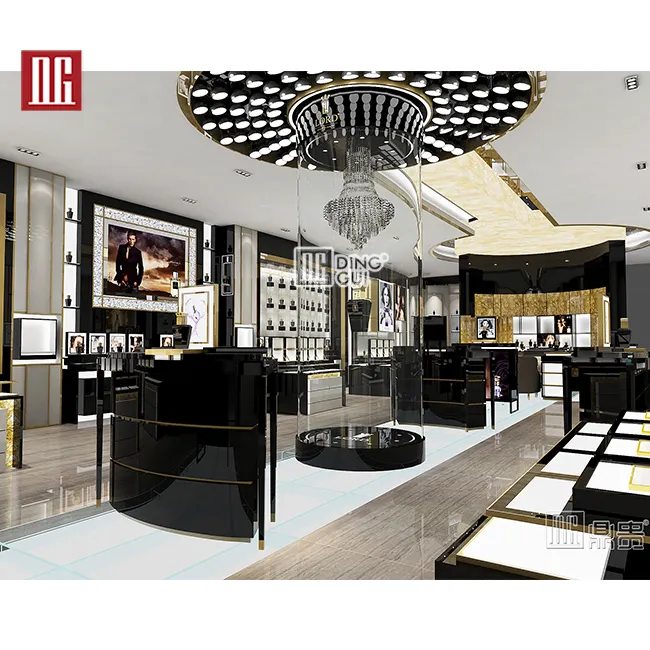 Luxuryjewelry Showroom Modern Desain Toko Stan Makeup untuk Tugas Bebas Belanja Furnitur Di Bandara Bebas Toko Di Cina